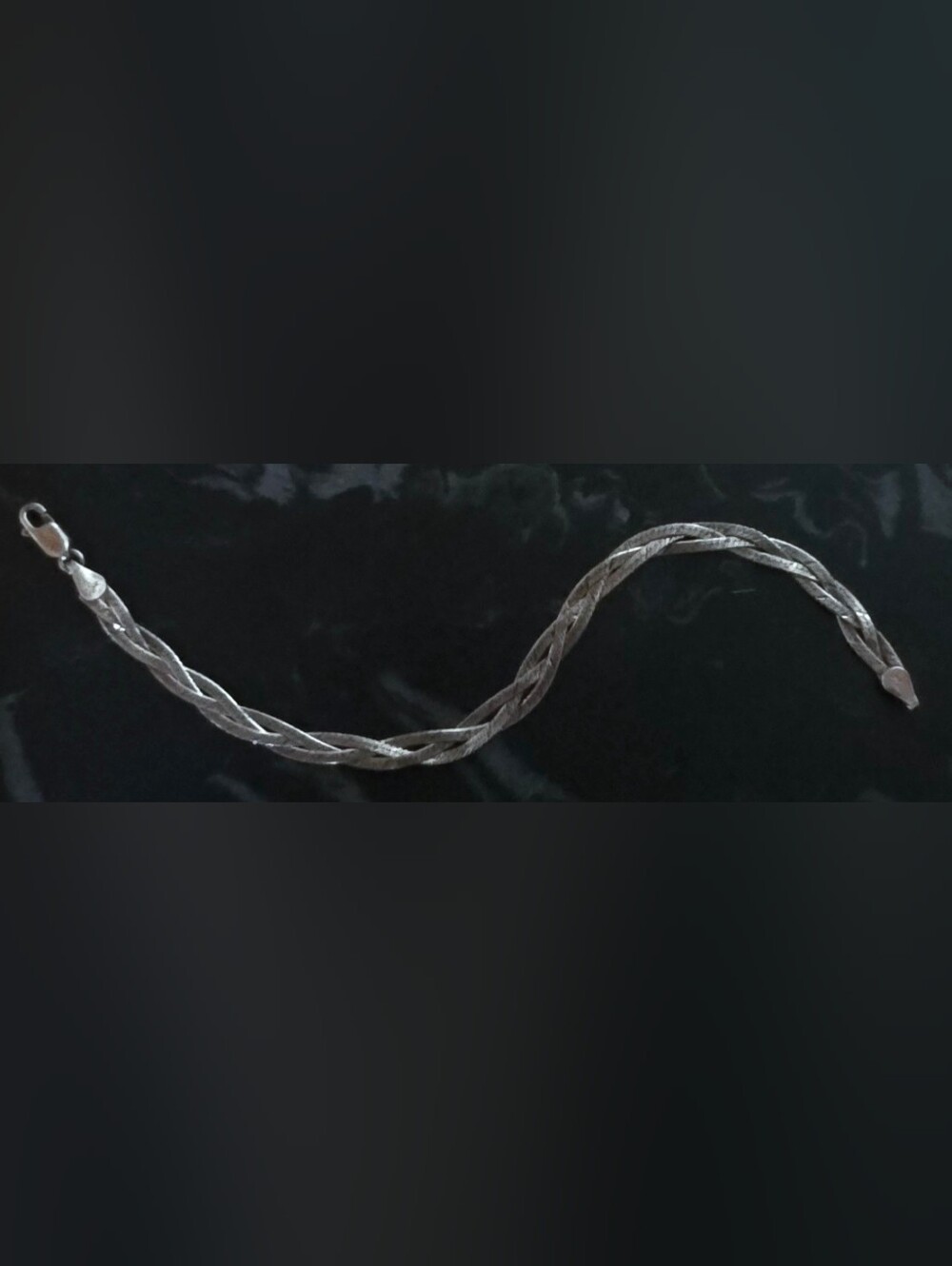 925 Italy Braided Silver-Tone Chain Bracelet